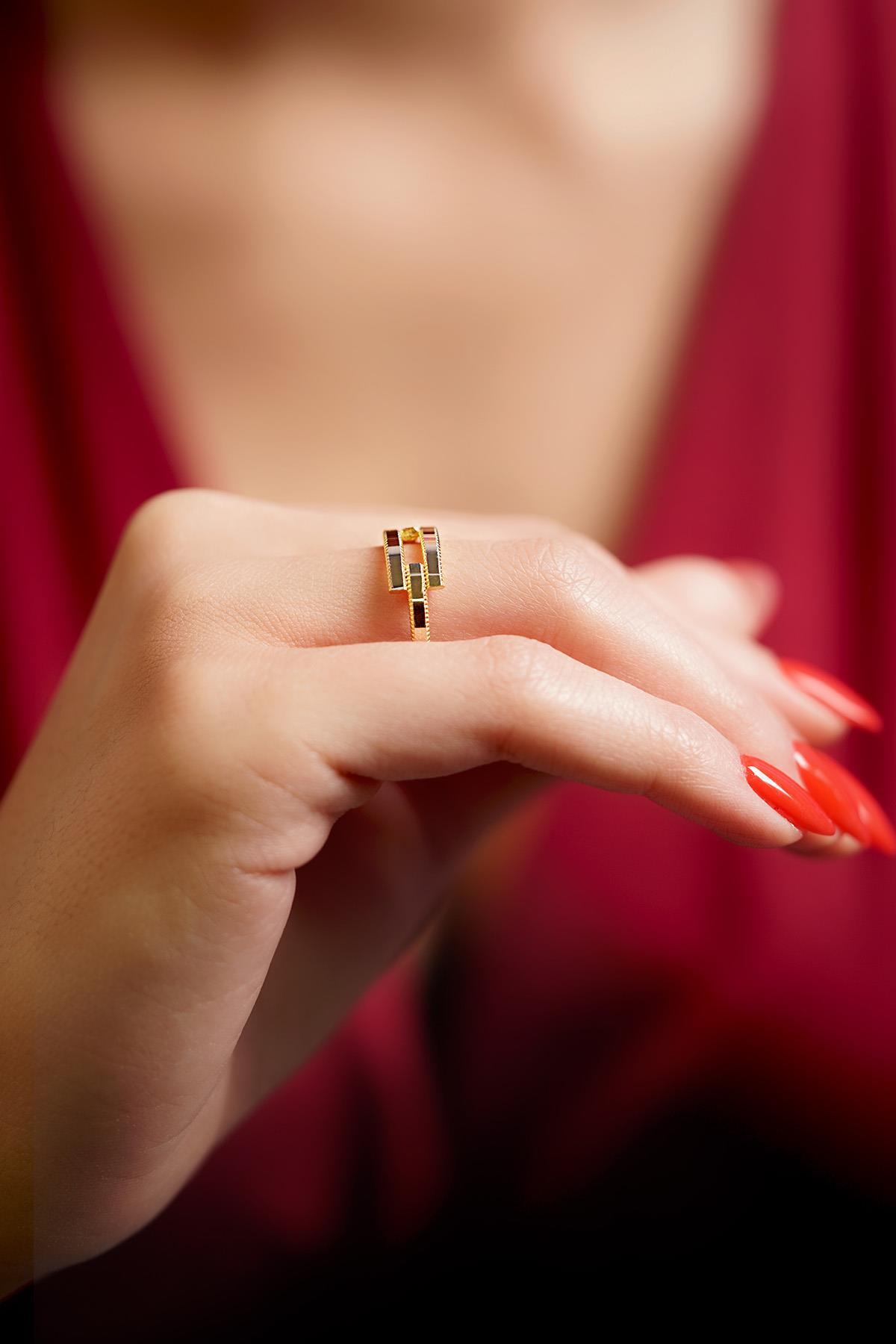 22 Ayar Görünümlü 14 Ayar Altın Kaburga Ajda Yüzük - Fiyonk Kuyumculuk (1)