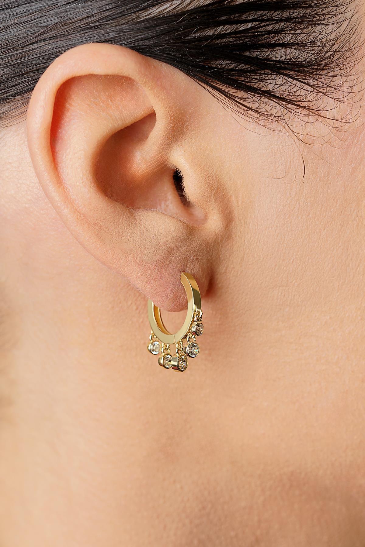 14 Ayar Altın 5 Taş Küpe - Fiyonk Kuyumculuk (1)