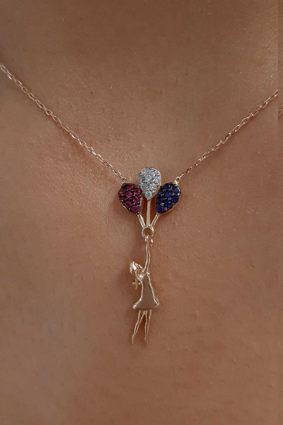 14 Ayar Altın Balonlu Kız Kolye - Fiyonk Kuyumculuk (1)