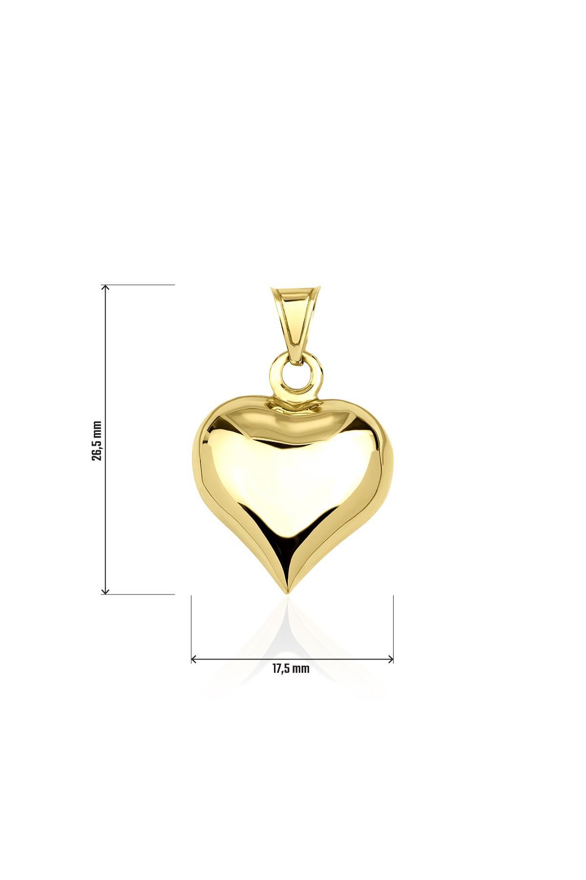 14 Ayar Altın Tombul Kalp Kolye Ucu - Fiyonk Kuyumculuk (1)