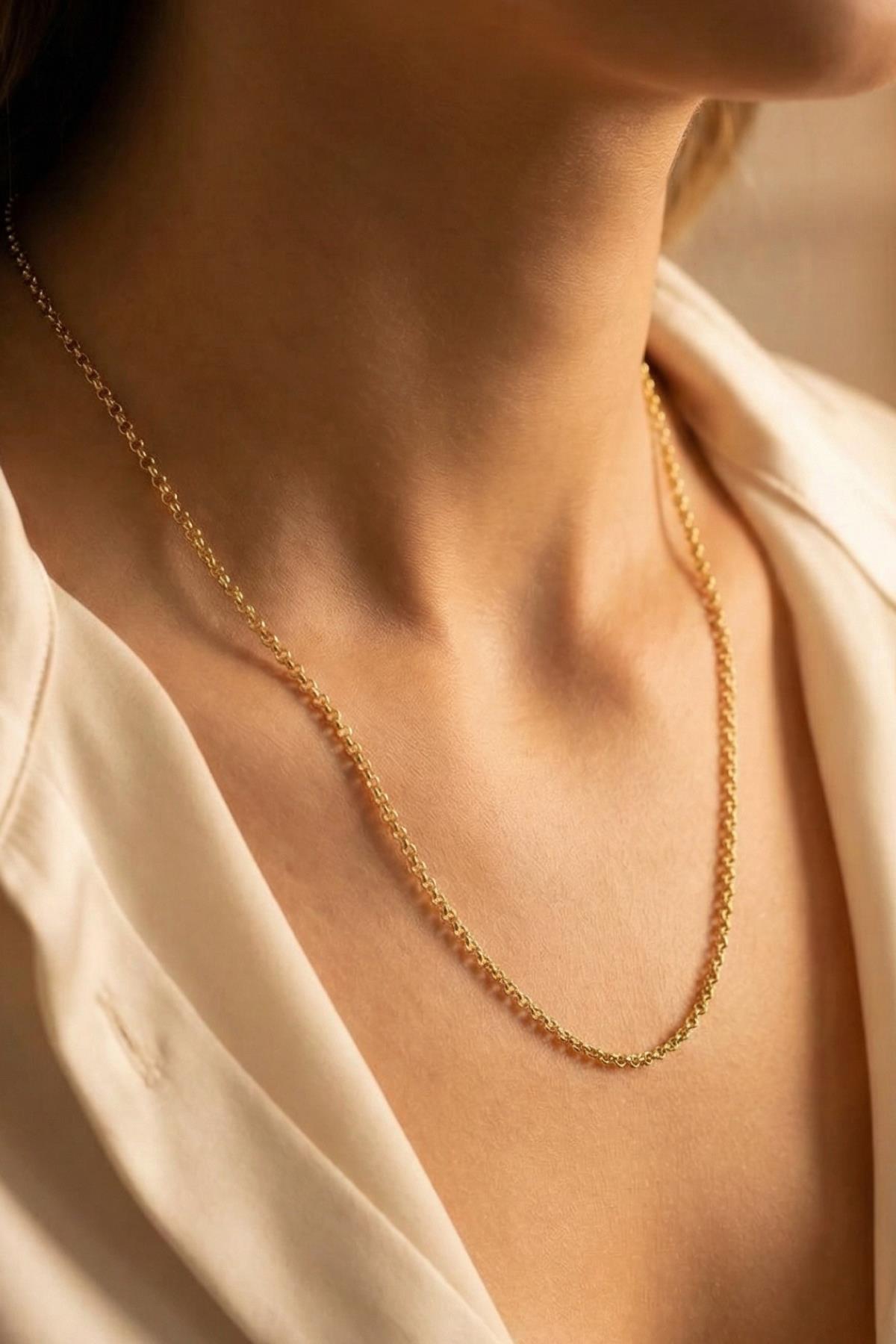 14 Ayar Altın Doch Zincir 2.10 mm - Fiyonk Kuyumculuk (1)