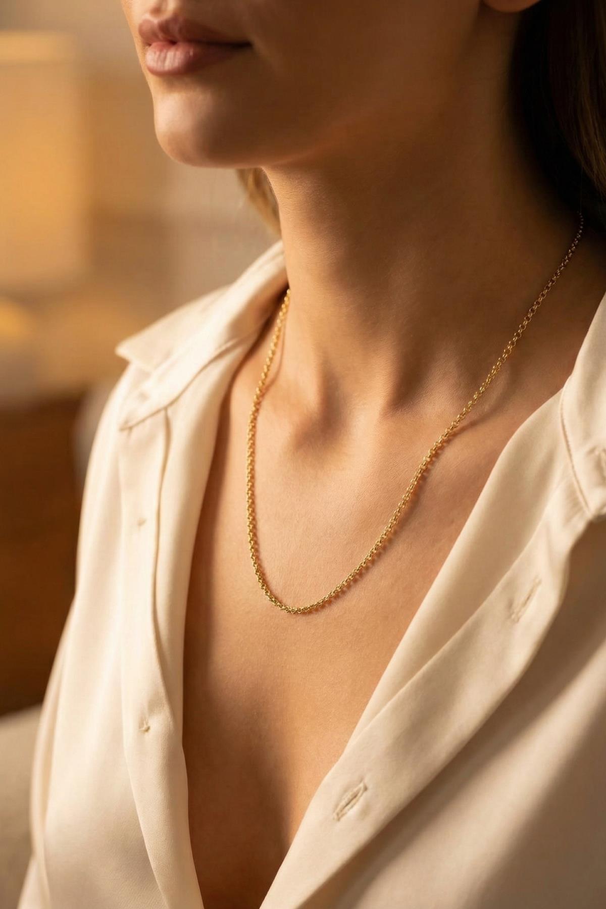 14 Ayar Altın Doch Zincir 2.10 mm - Fiyonk Kuyumculuk (1)