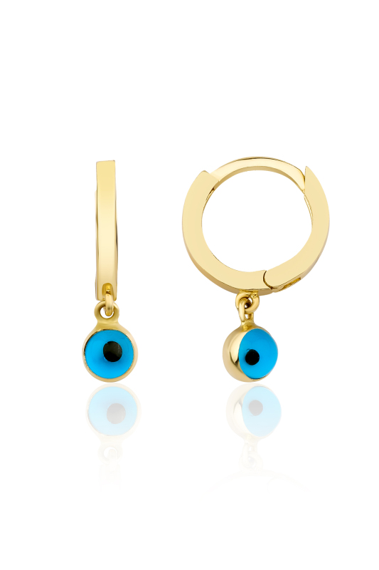 14 Ayar Altın Göz Sallantılı Küpe - Fiyonk Kuyumculuk