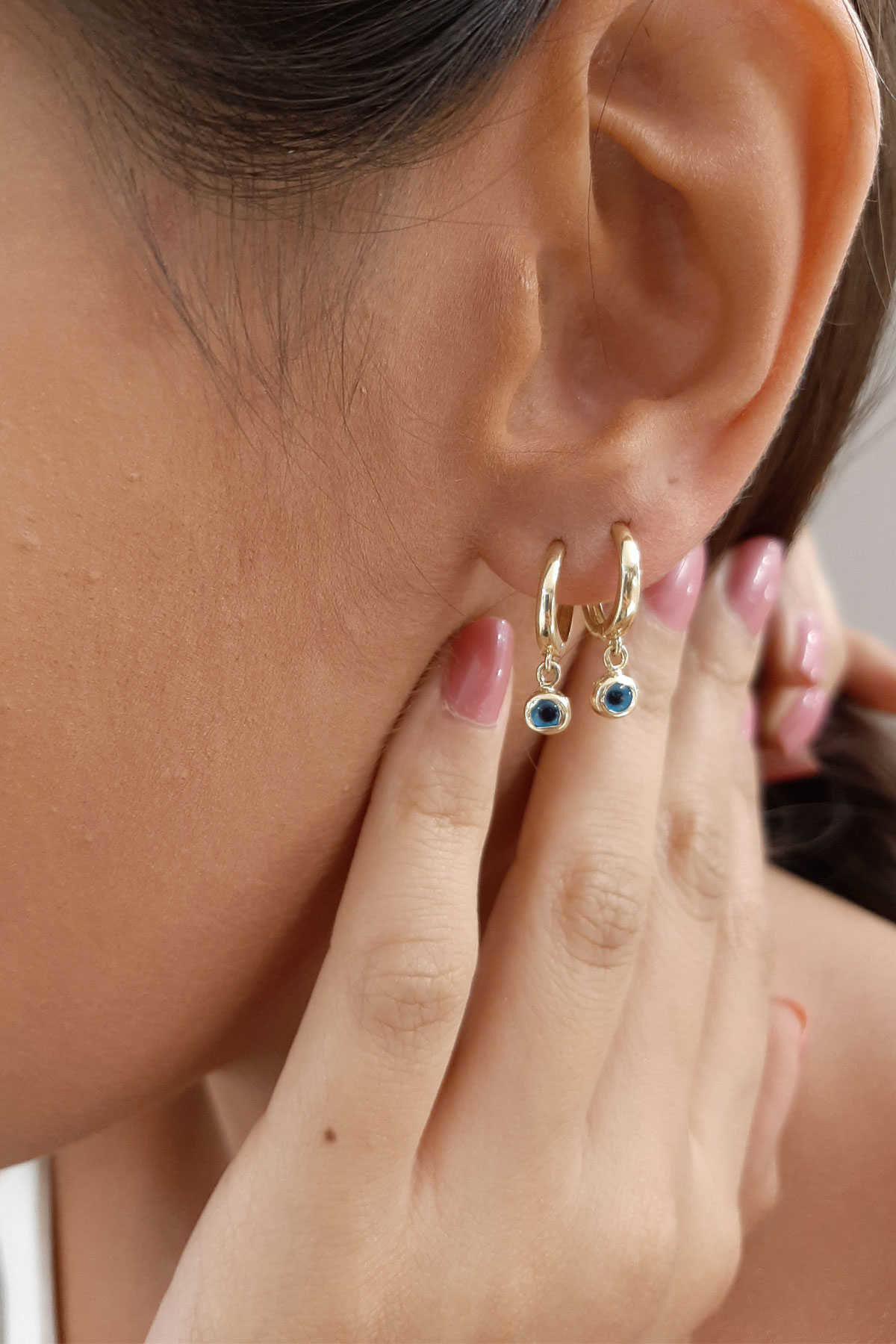 14 Ayar Altın Göz Sallantılı Küpe - Fiyonk Kuyumculuk (1)