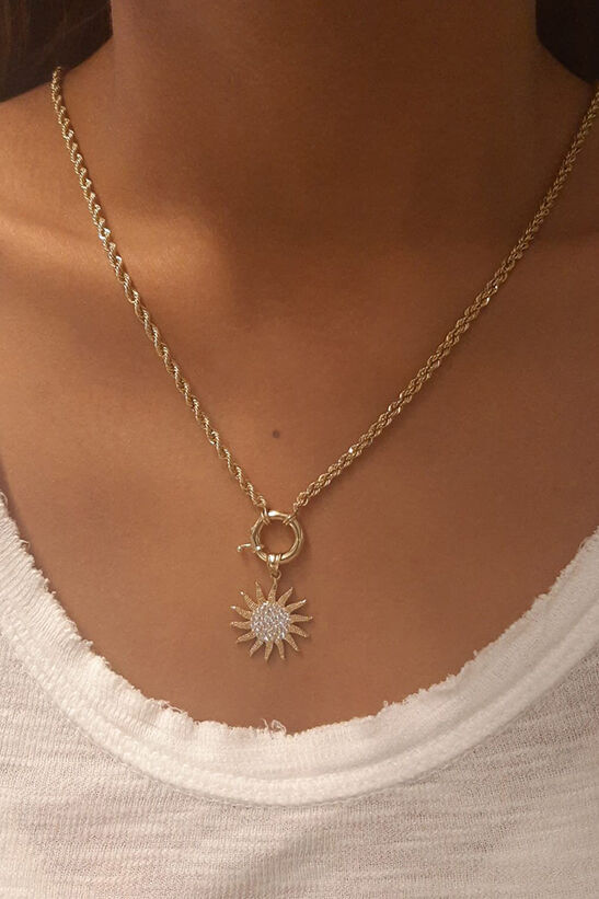 14 Ayar Altın Gülşah Saraçoğlu Güneş Detaylı Kolye - Fiyonk Kuyumculuk (1)