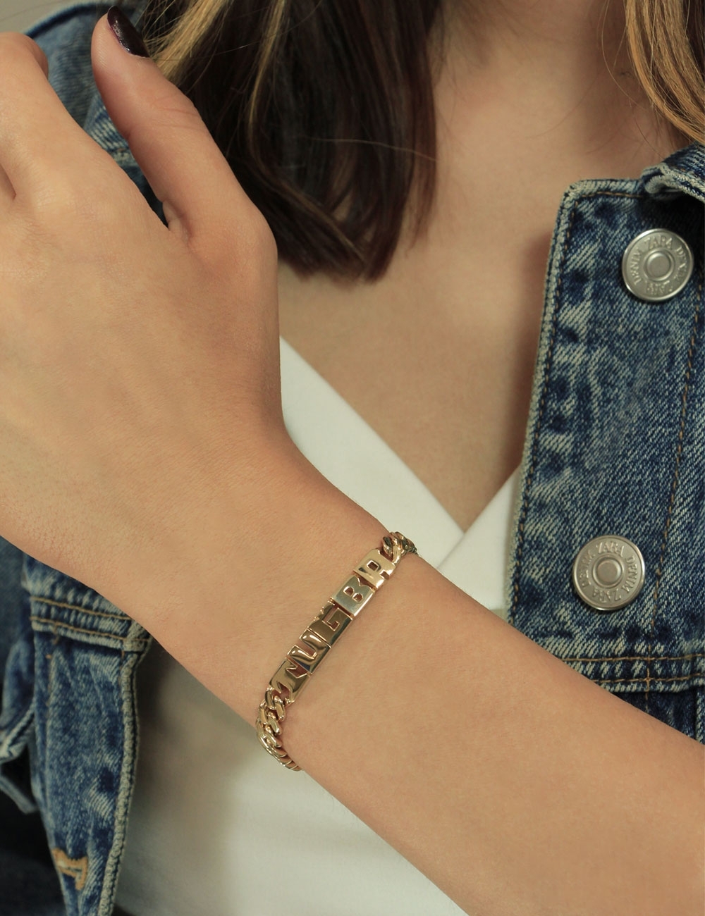 14 Ayar Altın Oynak Harfli İsimli Künye Bileklik - Fiyonk Kuyumculuk (1)