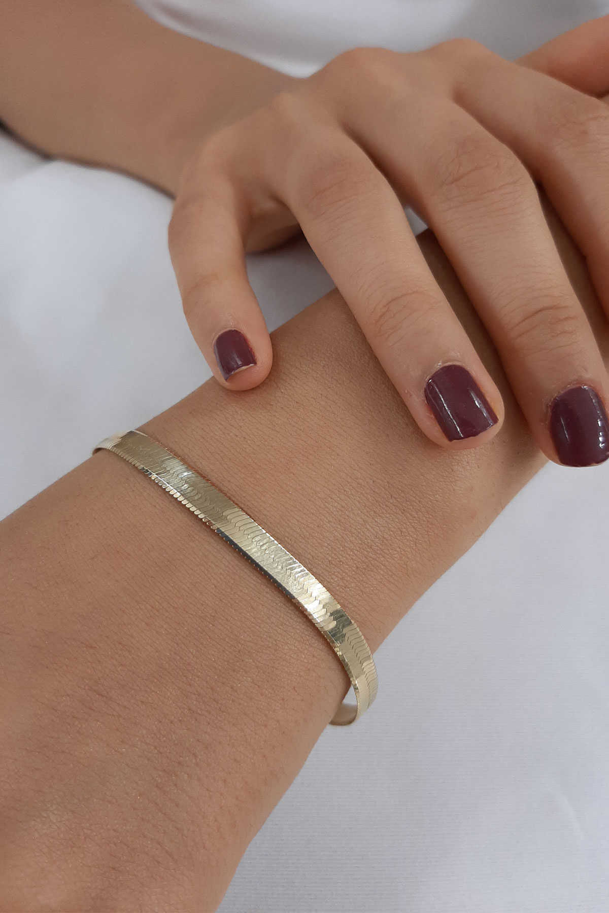 14 Ayar Altın İtalyan Ezme Bileklik 5 mm - Fiyonk Kuyumculuk (1)