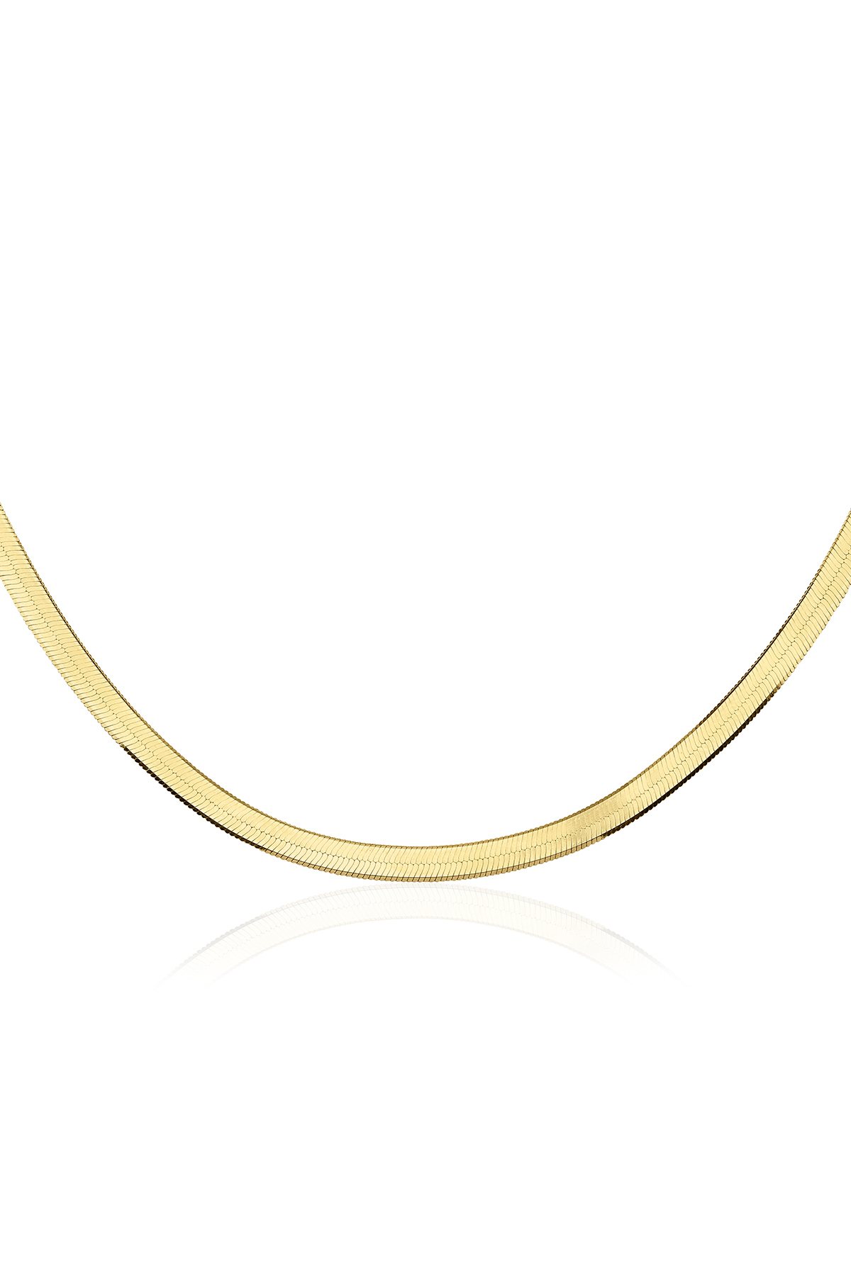 14 Ayar Altın İtalyan Ezme Kolye Zincir 4,30 mm - Fiyonk Kuyumculuk (1)