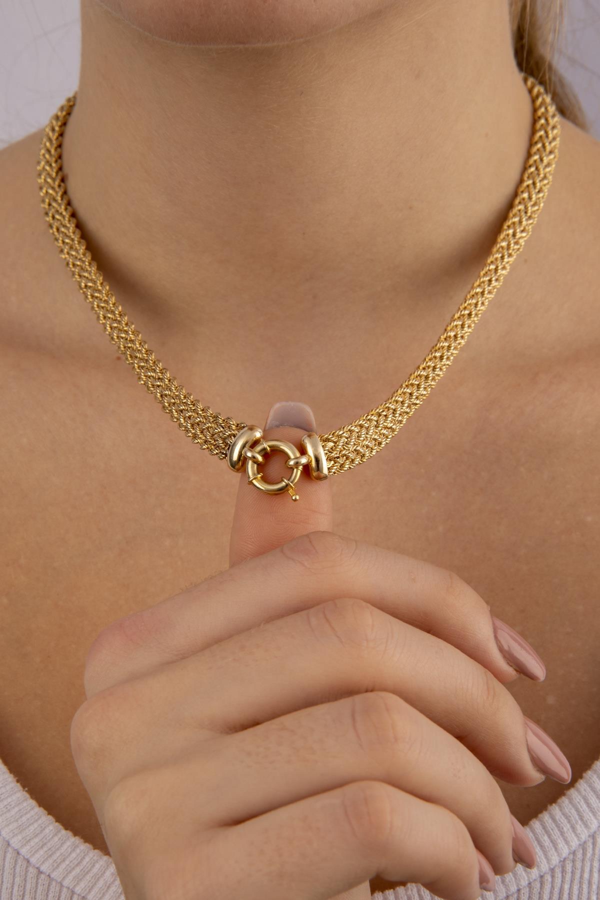 14 Ayar Altın Örgü Kolye 8.45 mm - Fiyonk Kuyumculuk (1)