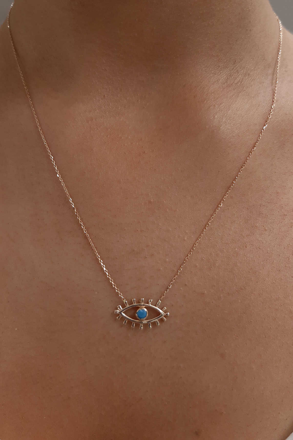 14 Ayar Altın Kirpik Kolye - Fiyonk Kuyumculuk