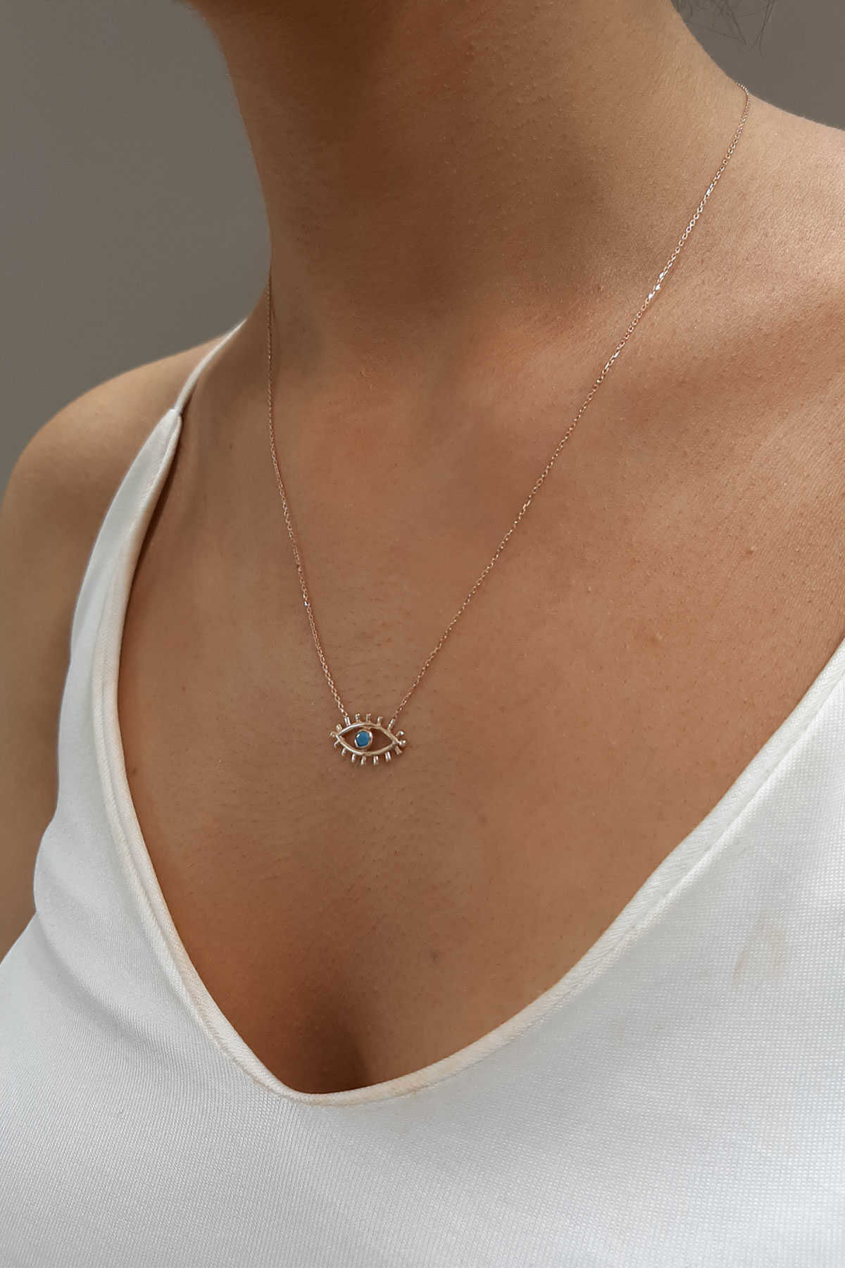 14 Ayar Altın Kirpik Kolye - Fiyonk Kuyumculuk (1)