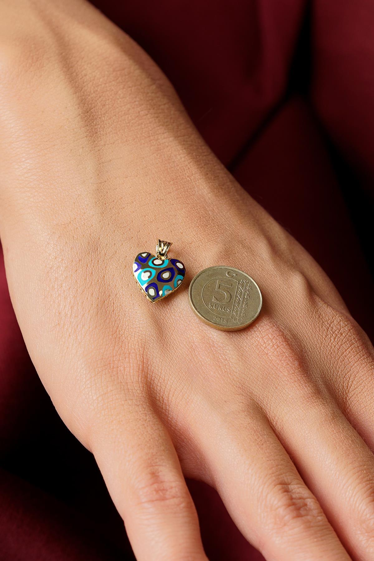 14 Ayar Altın Renkli Kalp Kolye Ucu - Fiyonk Kuyumculuk (1)