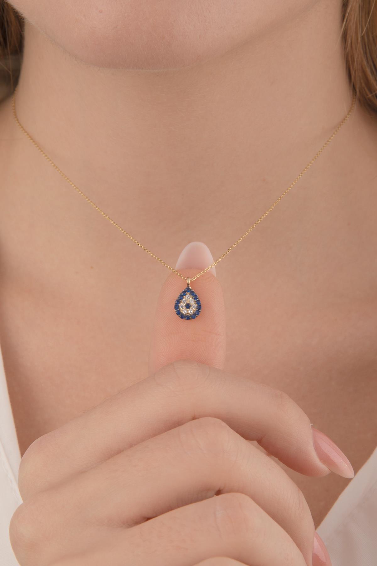 14 Ayar Altın Nazar Boncuklu Kolye 5 - Fiyonk Kuyumculuk (1)