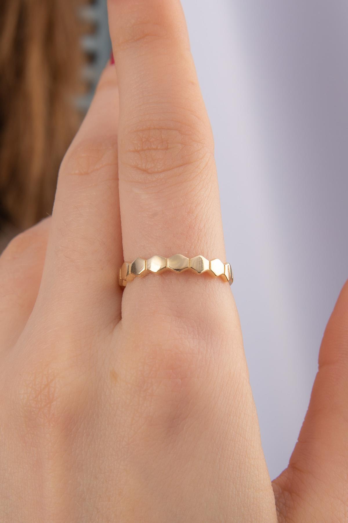 14 Ayar Altın Petek Yüzük - Fiyonk Kuyumculuk (1)