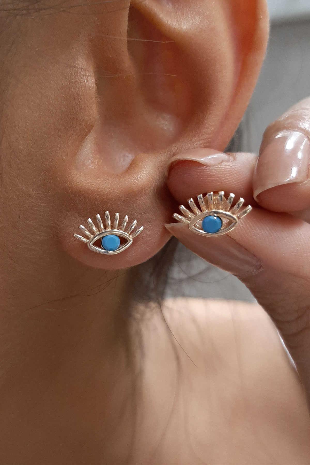 14 Ayar Altın Tek Kirpik Küpe - Fiyonk Kuyumculuk