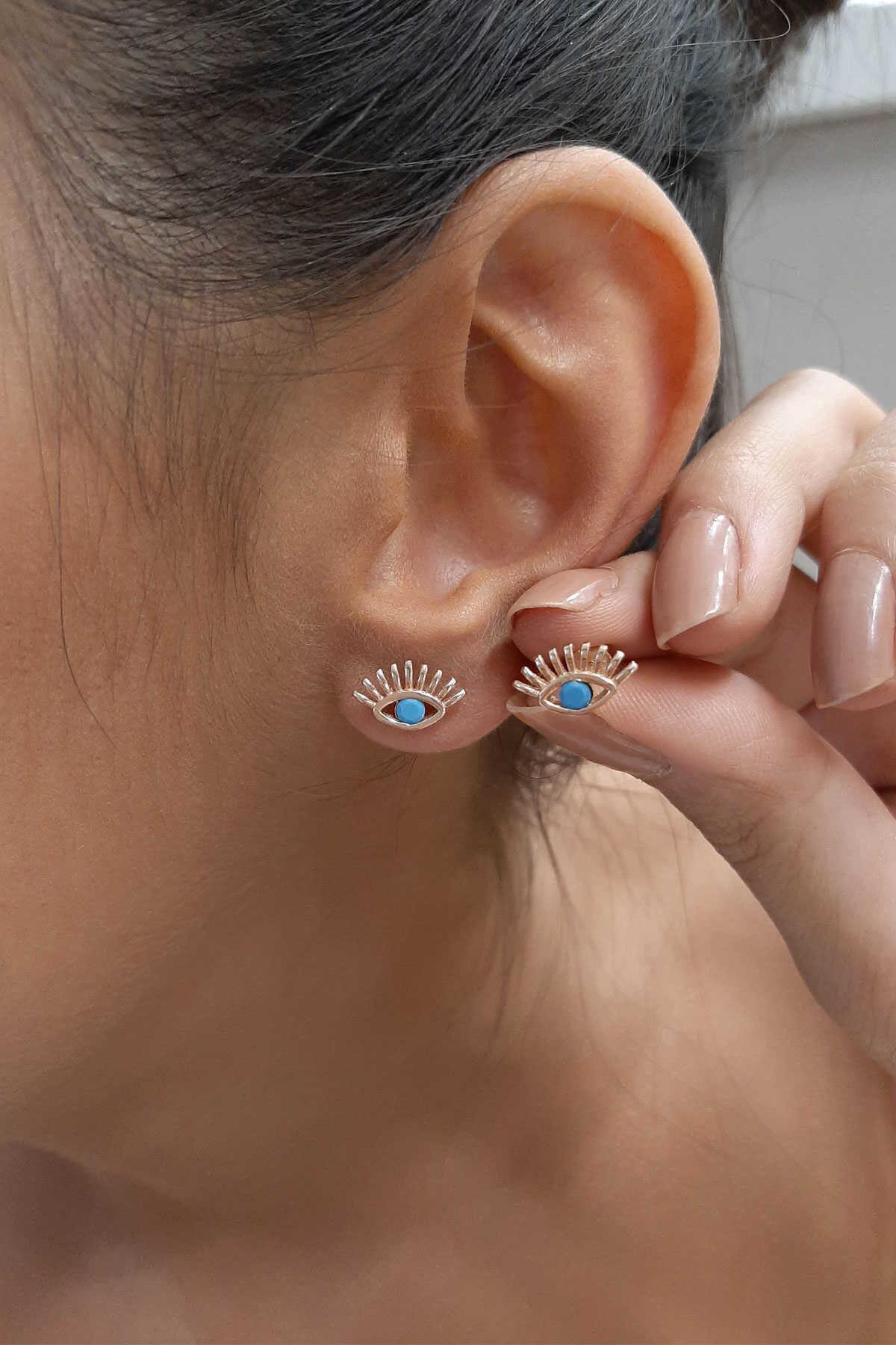 14 Ayar Altın Tek Kirpik Küpe - Fiyonk Kuyumculuk (1)