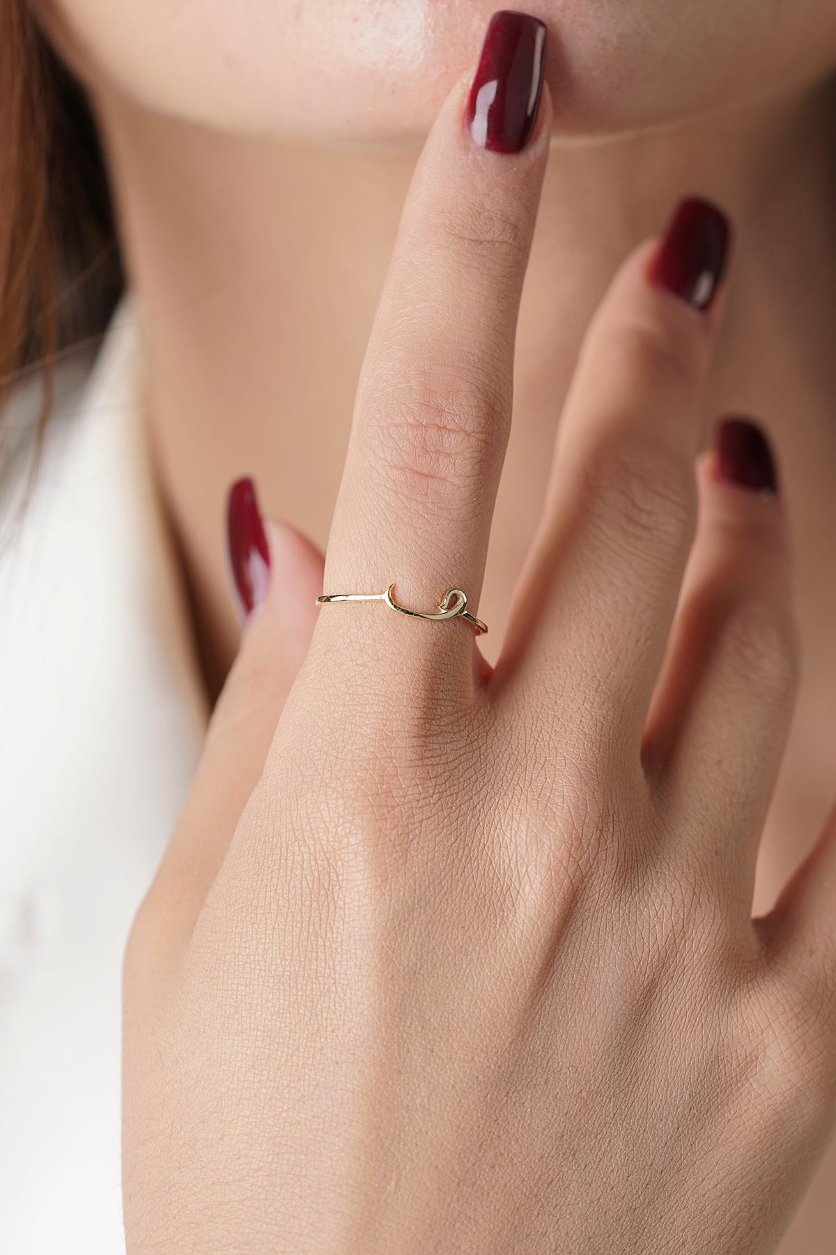 14 Ayar Altın Vav Yüzük - Fiyonk Kuyumculuk