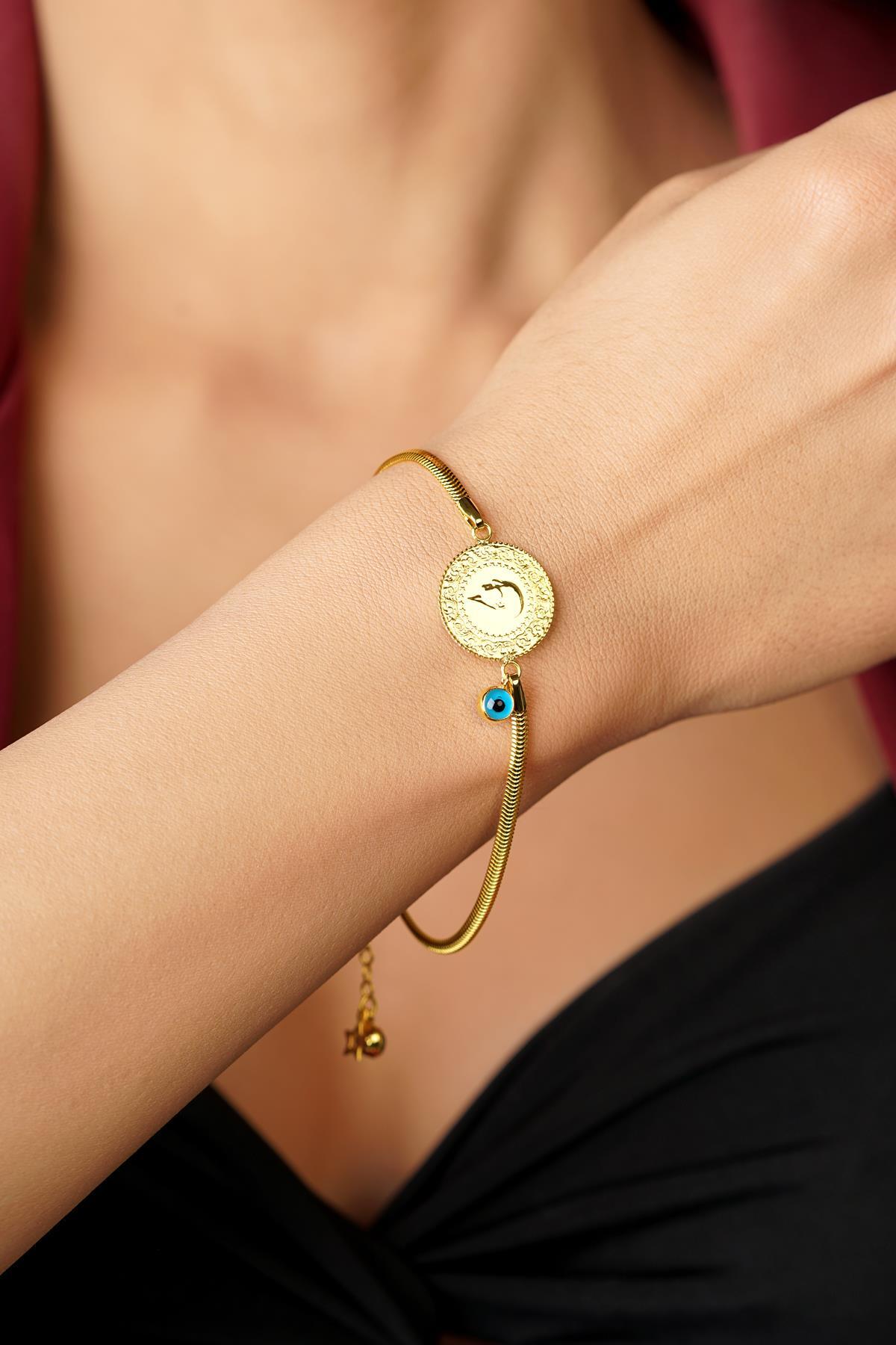 Yeni Çeyrekli 14 Ayar Altın İtalyan Bileklik - Fiyonk Kuyumculuk (1)