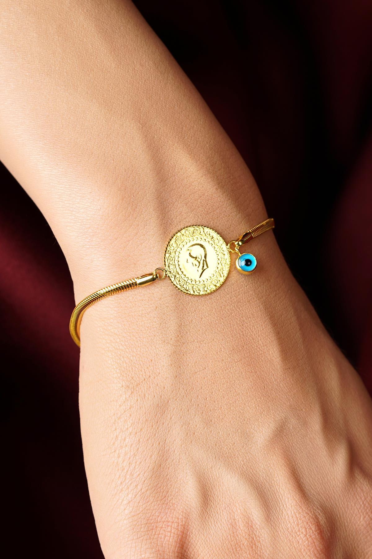 Yeni Çeyrekli 14 Ayar Altın İtalyan Bileklik - Fiyonk Kuyumculuk (1)